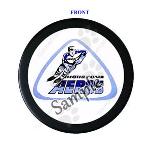 WHA Rondelle de hockey souvenir Houston Eros des années 1970, style rétro