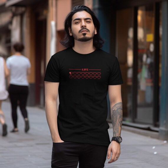 8-bit Heart Pixel bit Heart Retro Game Camiseta Videojuego