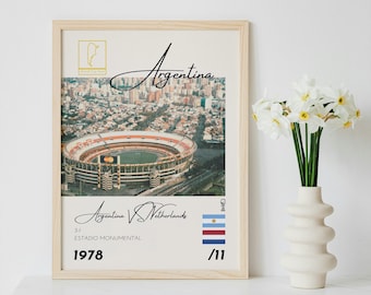 Argentina vs Netherlands 1978 World Cup Final Print in Argentina / Football Soccer Poster