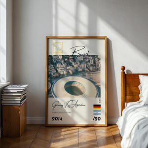 Germany vs Argentina 2014 World Cup Final Print in Brasil ( Brazil ) / Football Soccer Poster