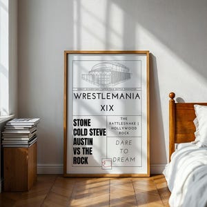 Wrestlemania 19 Poster Memory - The Rock Vs Stone Cold Steve Austin - WWE/WWF 2003 - A2/A3/A4/A5