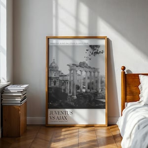 Champions League Final Poster, Juventus vs Ajax 1996 Rome, Football Art Print, Soccer Bedroom Living Room Gift