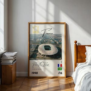 France vs Brasil ( Brazil ) 1998 World Cup Final Print in France / Football Soccer Poster