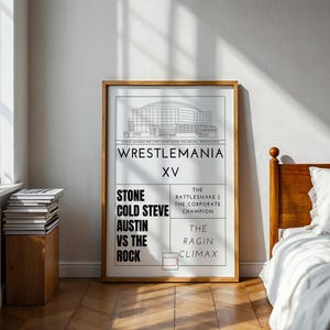 Wrestlemania 15 XV Poster Memory - The Rock Vs Stone Cold Steve Austin - WWE/WWF 1999 - A2/A3/A4/A5