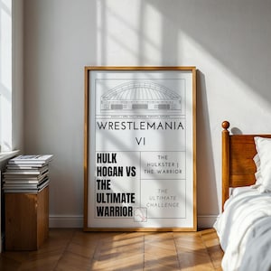 Wrestlemania 6 Poster Memory - Hulk Hogan Vs The Ultimate Warrior - WWE/WWF 1990 - A2/A3/A4/A5
