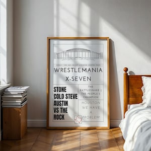 Wrestlemania 17 X-Seven Poster Memory - The Rock Vs Stone Cold Steve Austin - WWE/WWF 2001 - A2/A3/A4/A5