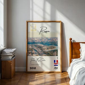 World Cup 2018 Poster, France vs Croatia Finals Russia, Football Poster, Soccer Print, Vintage Wall Art, Great Gift for Him Or Her
