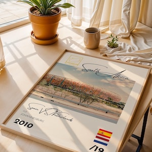 Affiche du football mondial 2010, Espagne vs Pays-Bas, Afrique du Sud, impression football, art mural vintage, excellent cadeau pour lui ou elle image 3