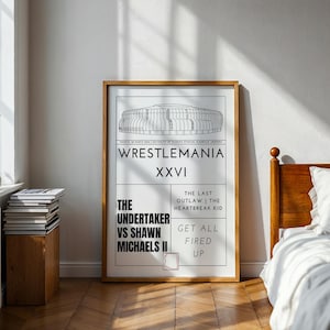 Wrestlemania 26 Poster Memory - Shawn Michaels Vs The Undertaker 2 - WWE/WWF 2010 - A2/A3/A4/A5