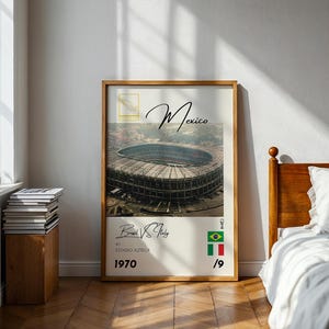 Brasil ( Brazil ) vs Italy 1970 World Cup Final Print in Mexico / Football Soccer Poster