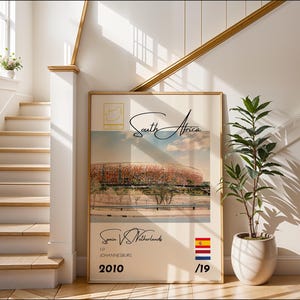 Affiche du football mondial 2010, Espagne vs Pays-Bas, Afrique du Sud, impression football, art mural vintage, excellent cadeau pour lui ou elle image 7