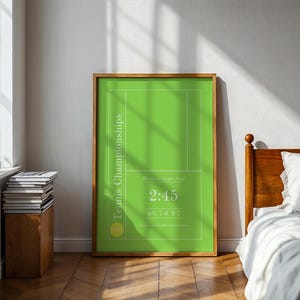 Tennis Poster Wall Art, Green Tennis Court Art, Minimalist Sports Gift - 2005 London Womens Final