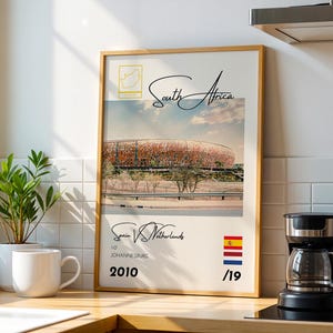Affiche du football mondial 2010, Espagne vs Pays-Bas, Afrique du Sud, impression football, art mural vintage, excellent cadeau pour lui ou elle image 8