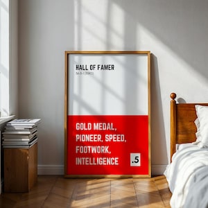 Poster di boxe della Hall of Fame con record e citazione - Formato A2 A3 A4 A5 Arte moderna da parete