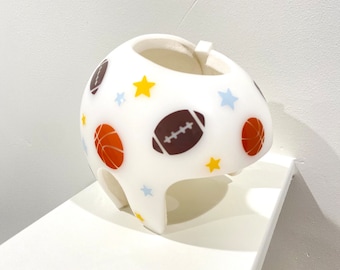 Baby Boy Sports Cranial Helmet Decals: Footballs and Basketballs (NEW!)