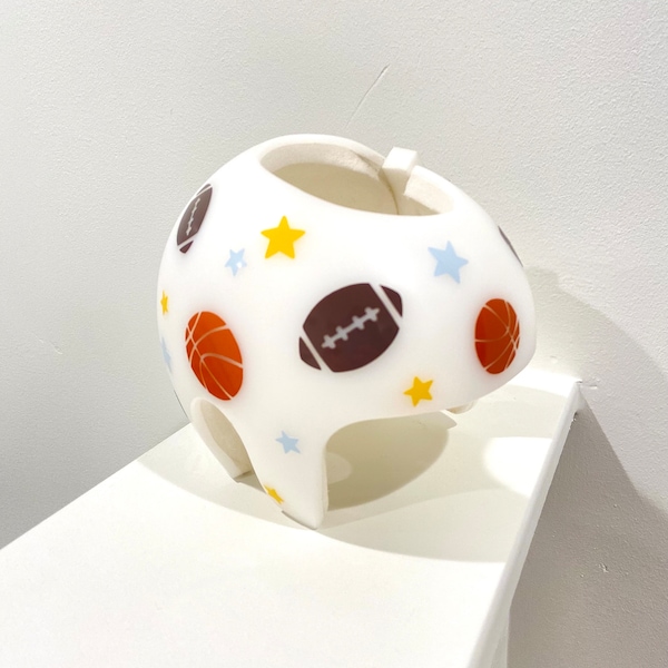 Baby Boy Sports Cranial Helmet Decals: Footballs and Basketballs (NEW!)