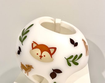 Woodland Fox Cranial Helmet Decals: Gender Neutral Colors