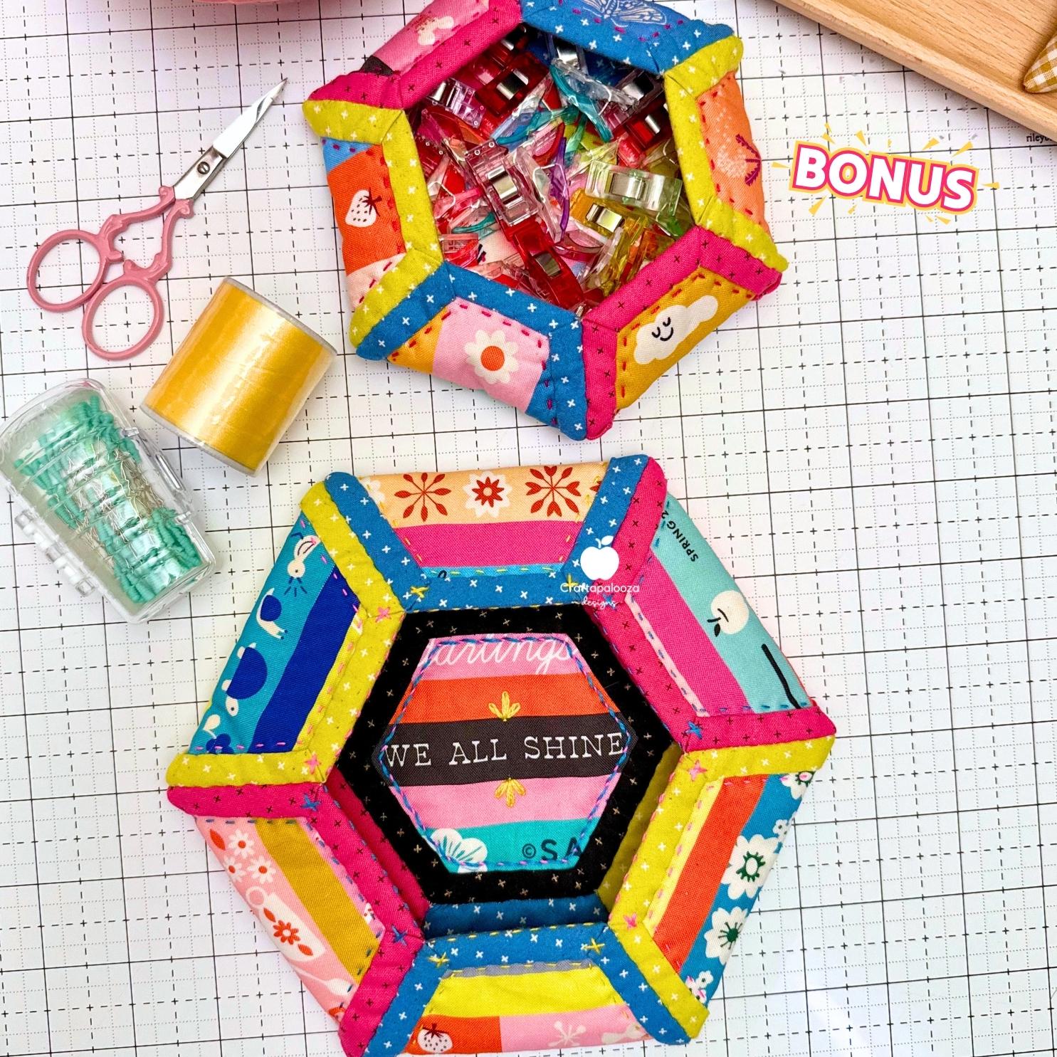 Blossie Basket PDF Pattern: Quilt-as-you-go Hexagon Bowl Sewing - Etsy