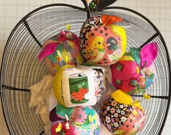 Apple Pincushion Sewing Pattern: Fabric Scrap Project (PDF)