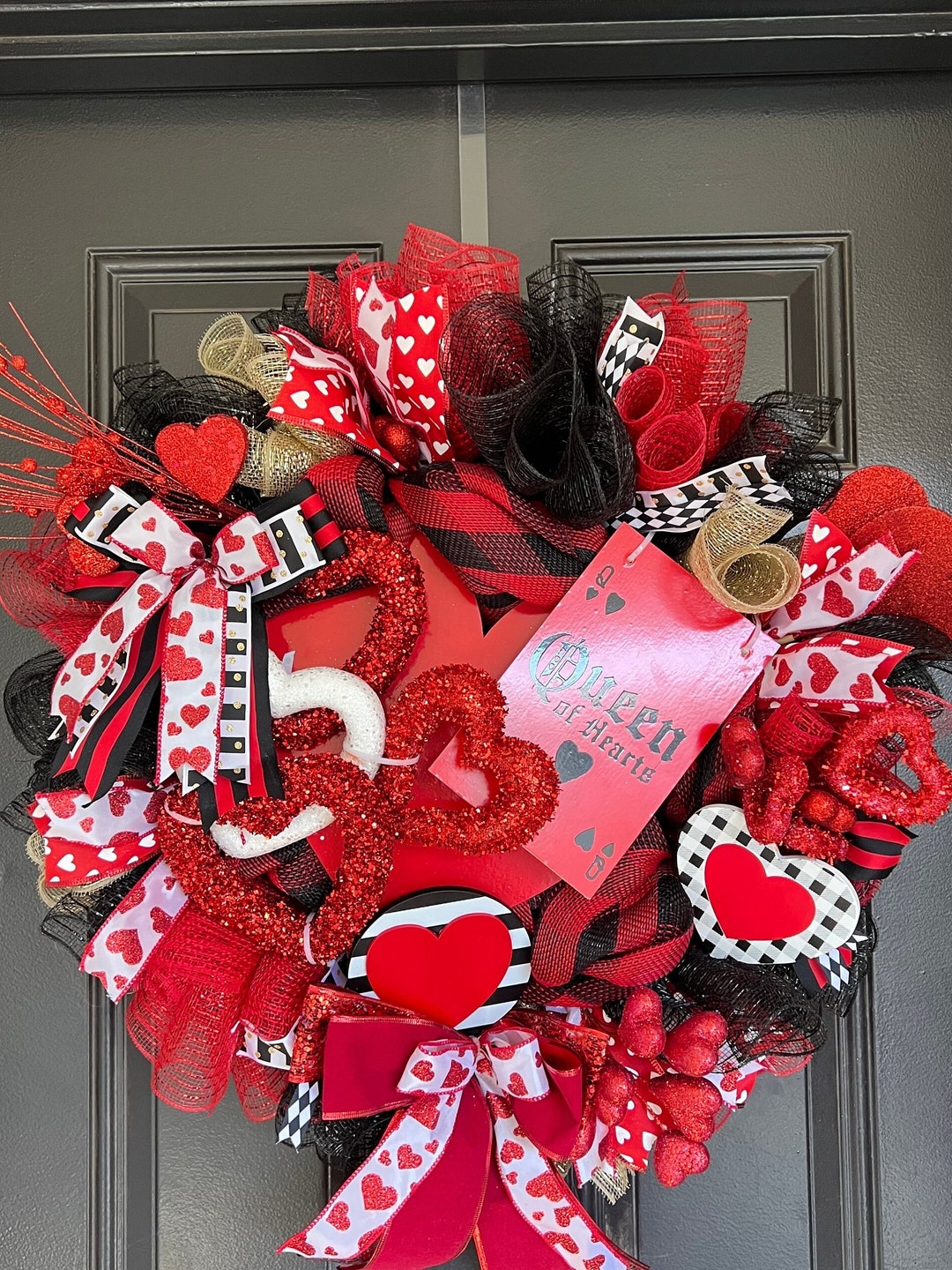 Queen of Hearts Wreath Etsy
