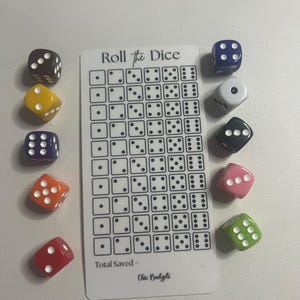 A6 Roll The Dice Savings Challenge