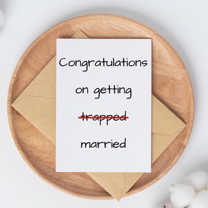 Carte de mariage, carte de félicitations drôle pour couple nouvellement marié ou fiancé, carte de fiançailles pour soeur meilleure amie, cadeau de shower de bébé