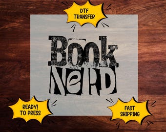 Book Nerd DTF Transfer, Retro Bookish Heat Press