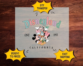 Disneyland DTF Transfer, Mickey and Friends Ready to Press