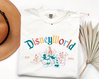 Comfort Colors Magic Kingdom Inspired Shirt, Retro Cartoon Friends Tee