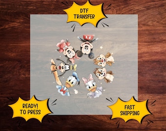 Disneyland DTF Transfer, Mickey and Friends Ready to Press
