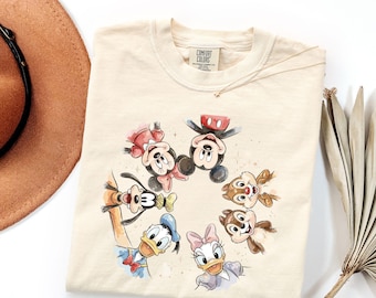 Comfort Colors Mickey And Friends Selfie Disneyland Vacation Tee