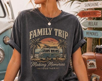 Comfort Colors® Family Trip Making Memories Together Retro Vacation Tee