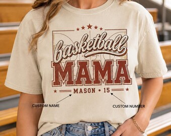 Personalized Basketball Mama Shirt, Custom Player Name Number, Retro Court Side Mom Tee, Game Day Hoodie Sweatshirt 2026