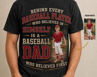Personalized Baseball Dad Photo Shirt, Custom Player Picture Gift for Dad, Baseball Season Tee Sweatshirt Hoodie 2026