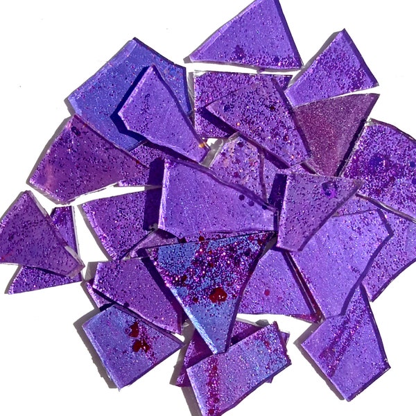Mixed Solid Purple Mosaic Glass Tiles By Makena Tile For Crafting Mosaic Art.