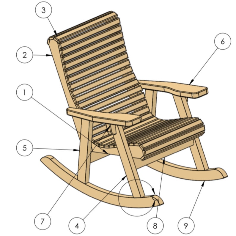 Outdoor Rocking Chair Project Plan | New & Improved! - Etsy