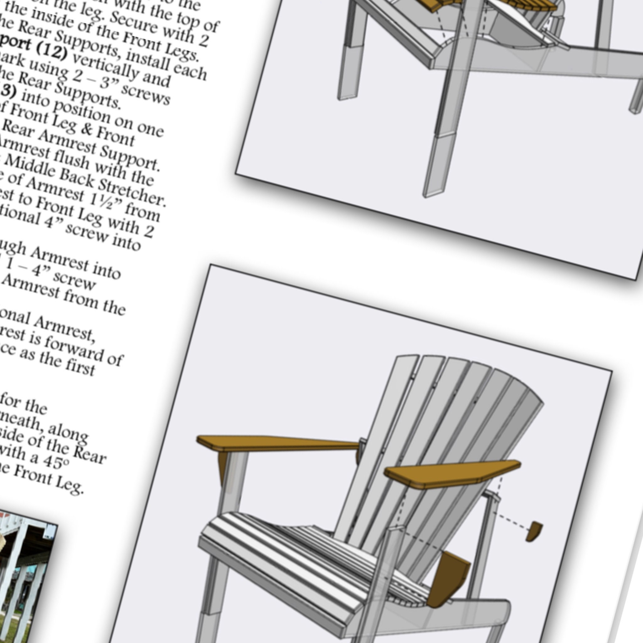 GIANT Adirondack Chair Plans - Etsy