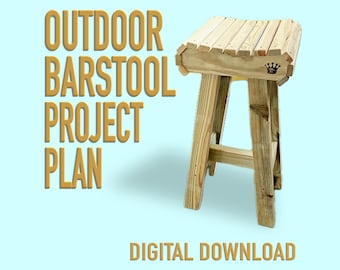 Outdoor Barhocker Projektplan | DIY Terrasse Barhocker Pläne | PDF Digitaler Download