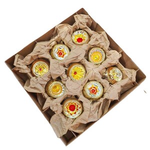 Confezione di 9 sfere Reflectors oro in vetro 8 cm