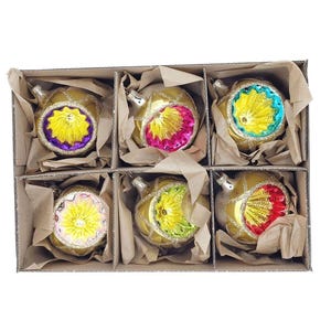 Confezione di 6 sfere Reflectors colorate e oro in vetro 6 cm