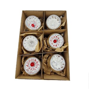 Confezione di 6 sfere Reflectors rosso e argento in vetro 6 cm