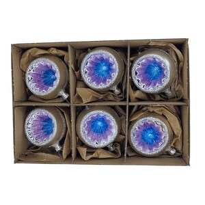Confezione di 6 sfere Reflectors viola e blu pastello in vetro 6 cm