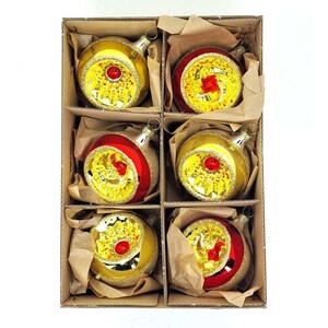 Confezione di 6 sfere Reflectors esclusive rosso e oro in vetro 6 cm