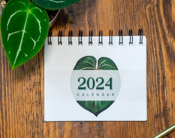 2024 Anthurium Kalender | Tischkalender | Spiralkalender | Pflanze Kunstdruck | Aquarell Druck