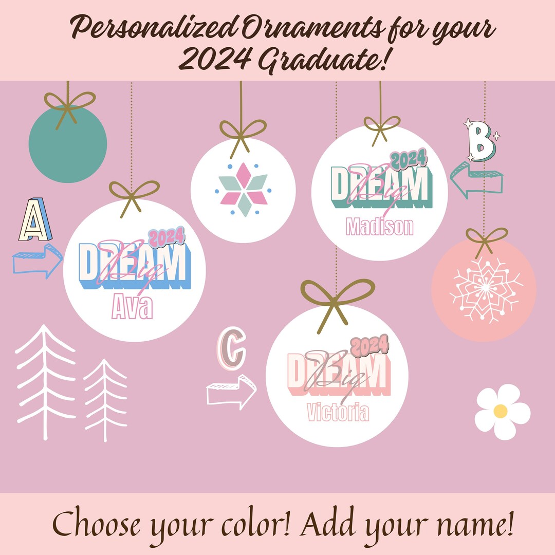 Personalized Ornament 2024 Graduates Christmas Ornamental Etsy