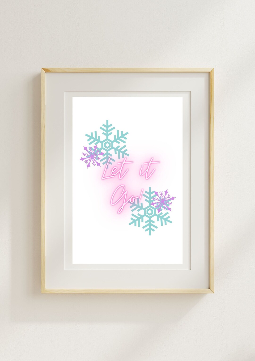 Let It Go Wall Art Frozen Wall Decor Birthday Party Decor Snowflake