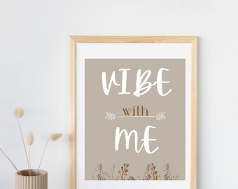 Boho Wall Print Neutral Color Home Decor Vibes Wall Art Beige Room Decor Bedroom Art Bathroom Wall Hanging