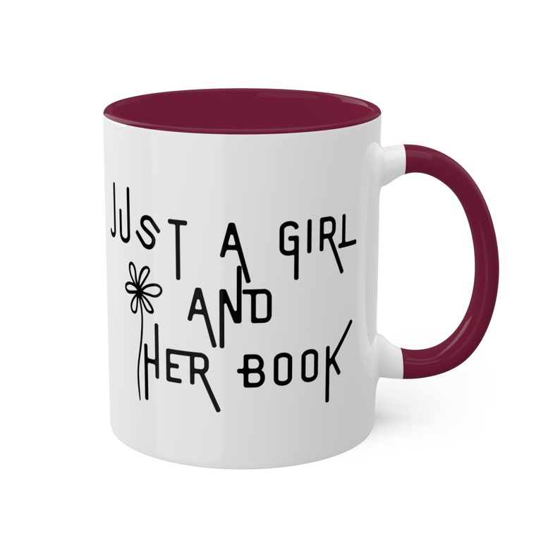 Whimsical coffee mug
Girl reading mug
Flower garden design