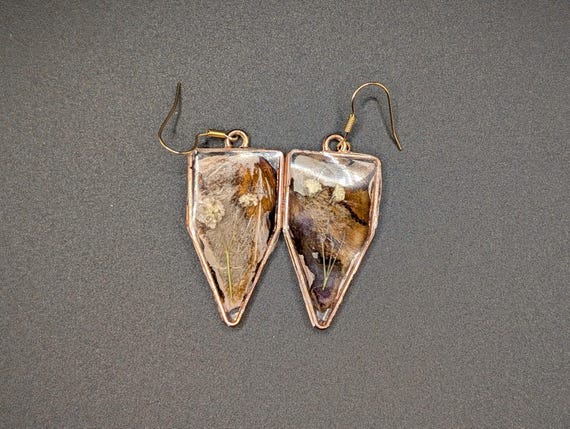 Real Fall Leaf Earrings - Autumn Earrings - Earth Tone Jewelry