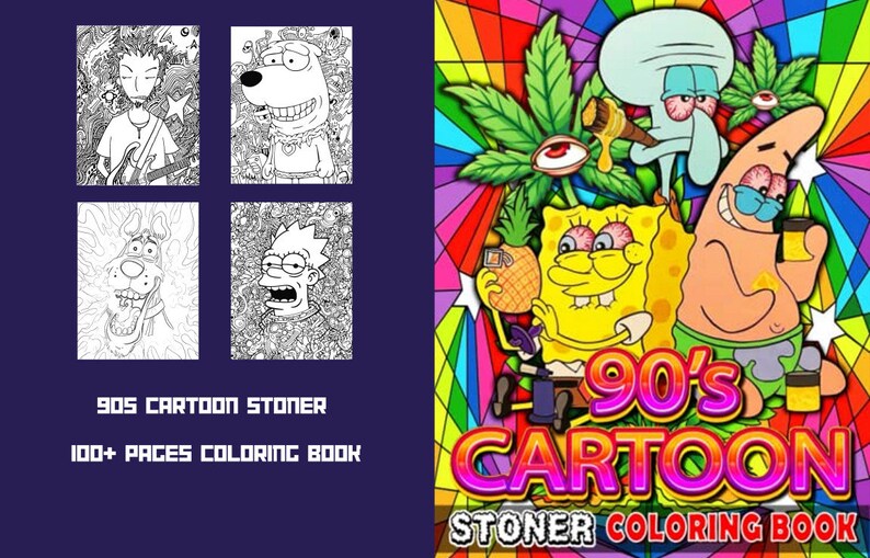 Cartoon Coloring Book 100 Pages digital Printable Digital - Etsy